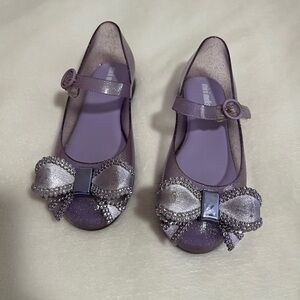 Mini Melissa Sparkly Lavender Dress Shoes